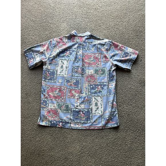 Reyn Spooner Mens Multicolor Christmas Short Sleeve Hawaiian ButtonUp Shirt Sz L - Picture 6 of 6
